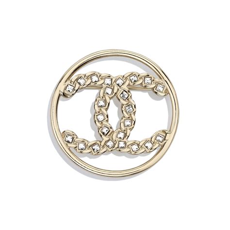 chanel metal and strass brooch|chanel brooch second hand.